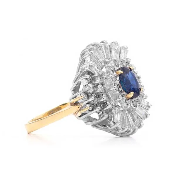 Estate 14K Yellow Gold Sapphire & Diamond Ring Image 3 Raleigh Diamond Fine Jewelry Raleigh, NC
