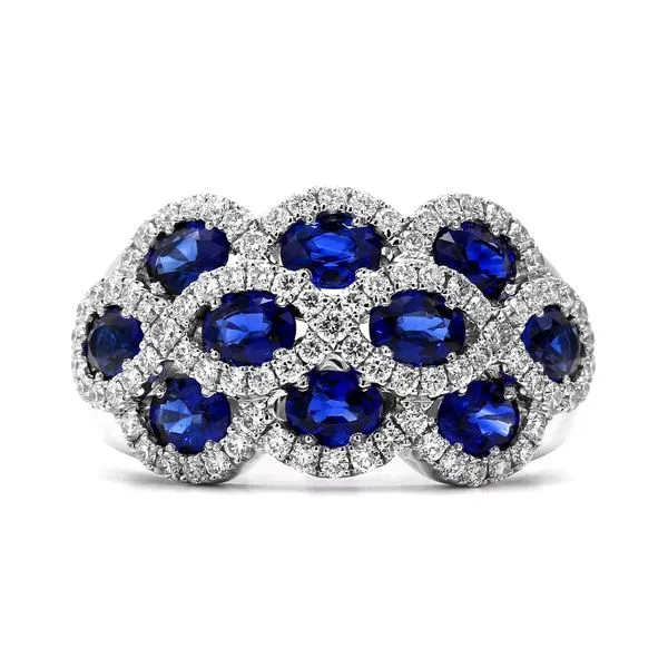 18K White Gold 2.955ctw Sapphire and Diamond Ring Raleigh Diamond Fine Jewelry Raleigh, NC