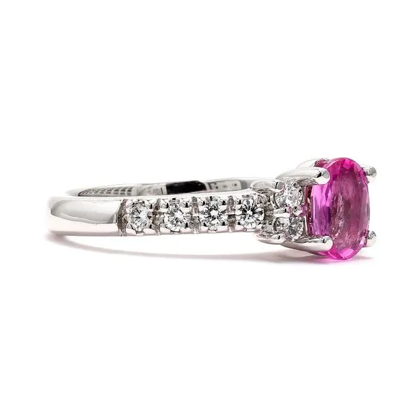 14K White Gold 1.09ctw Pink Sapphire 0.38cttw Diamond Ring Size 6.25 Image 3 Raleigh Diamond Fine Jewelry Raleigh, NC