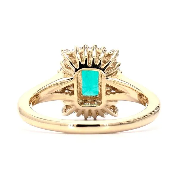14K Yellow Gold 1.38ctw Emerald with Diamond Accents Ring Size 6.75 Image 3 Raleigh Diamond Fine Jewelry Raleigh, NC