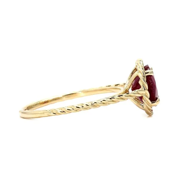 14K Yellow Gold 2.36ctw Rough Ruby in Rope Style Solitaire Image 2 Raleigh Diamond Fine Jewelry Raleigh, NC