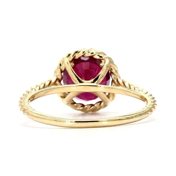 14K Yellow Gold 2.36ctw Rough Ruby in Rope Style Solitaire Image 3 Raleigh Diamond Fine Jewelry Raleigh, NC
