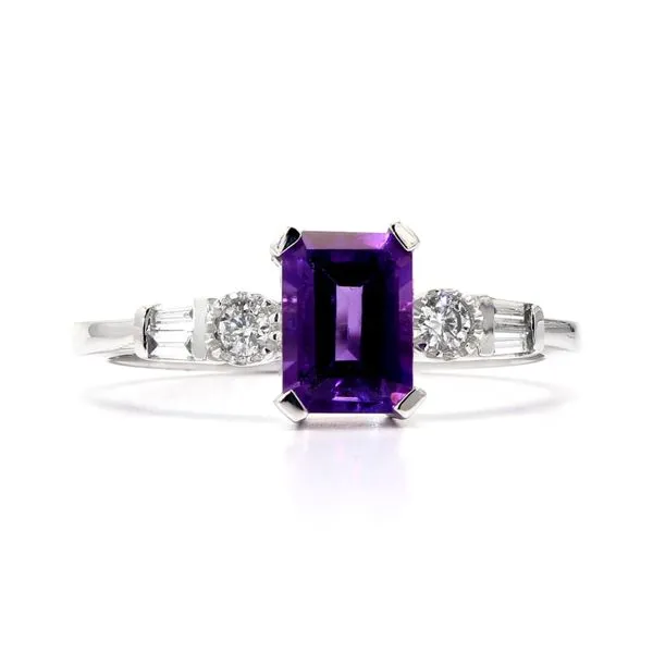 14K White Gold 2.35ctw Amythest & Diamond Ring Raleigh Diamond Fine Jewelry Raleigh, NC