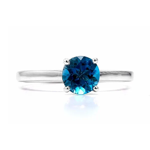 14K White Gold 0.89ctw RBC London Blue Topaz Size 5.5 Raleigh Diamond Fine Jewelry Raleigh, NC