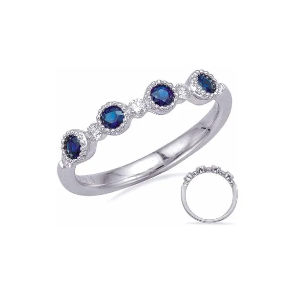 14K White Gold Sapphire 0.31ctw & Diamond 0.13ct Bezels Raleigh Diamond Fine Jewelry Raleigh, NC