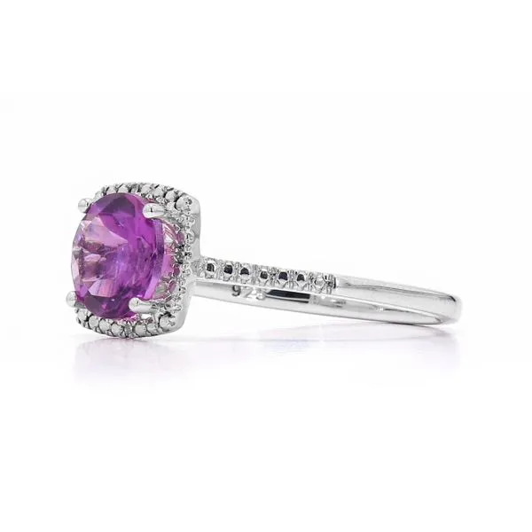 Sterling Silver 0.01ctw Amethyst February Birthstone Ring