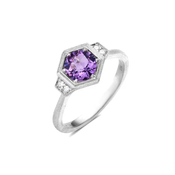 14K White Gold Amethyst + 0.04ctw Diamonds Raleigh Diamond Fine Jewelry Raleigh, NC