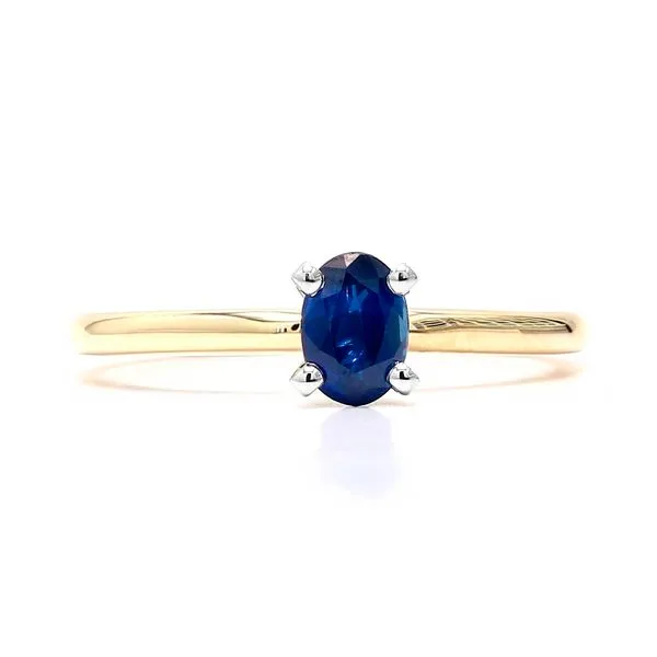 14K Yellow Gold 0.59ctw Oval Blue Sapphire 1.8mm Shank Raleigh Diamond Fine Jewelry Raleigh, NC