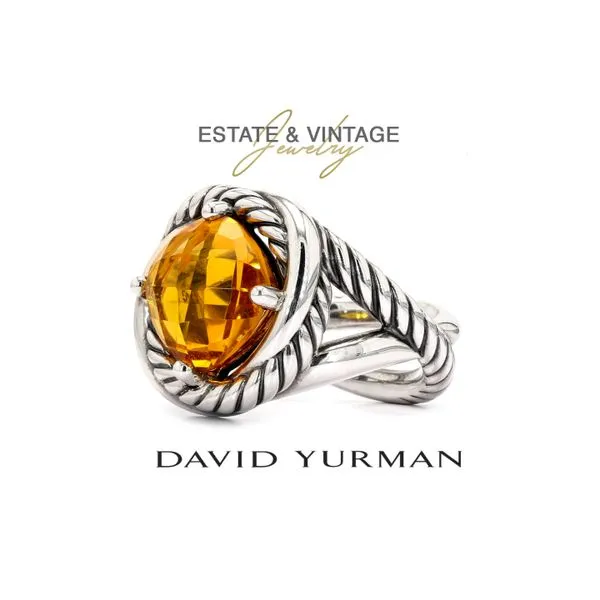 Estate David Yurman Sterling Silver Citrine Infinity Fashion Ring Size 6.75 Image 2 Raleigh Diamond Fine Jewelry Raleigh, NC