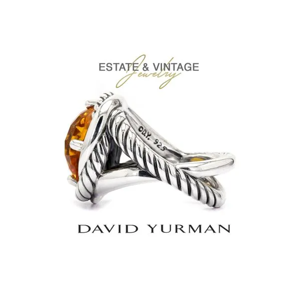 Estate David Yurman Sterling Silver Citrine Infinity Fashion Ring Size 6.75 Image 3 Raleigh Diamond Fine Jewelry Raleigh, NC