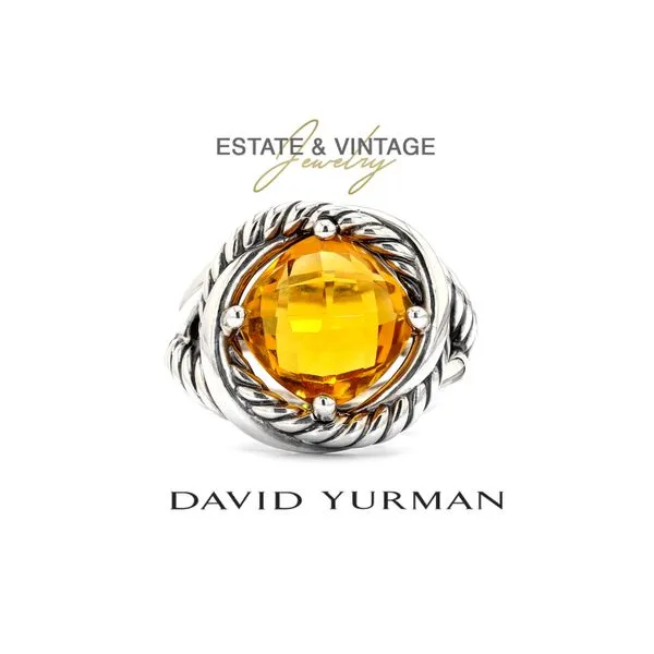 Estate David Yurman Sterling Silver Citrine Infinity Fashion Ring Size 6.75 Raleigh Diamond Fine Jewelry Raleigh, NC