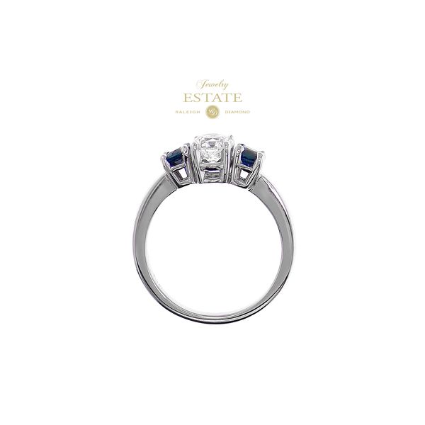 Estate 14K White Gold 1.16ctw 3-Stone Colored Stone Fashion Ring Sz 6 Image 2 Raleigh Diamond Fine Jewelry Raleigh, NC