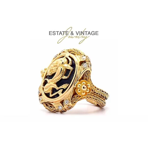 Estate 18K Yellow Gold 0.15ctw RBC DIamond 