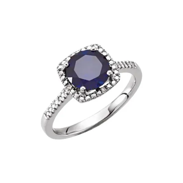 Sterling Silver 0.01ctw Lab Blue Sapphire September Birthstone Ring Raleigh Diamond Fine Jewelry Raleigh, NC