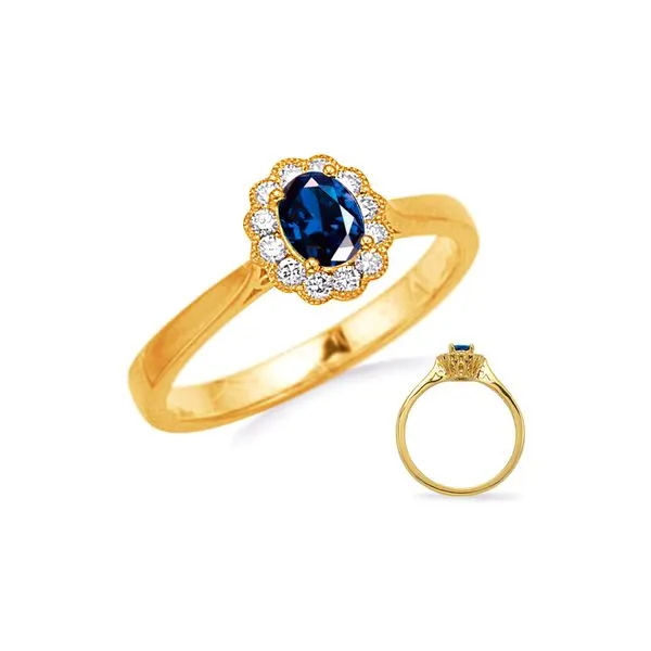 14K Yellow Gold 0.62ctw Sapphire & Diamond G/SI1 Fashion Ring Size 6.5 Raleigh Diamond Fine Jewelry Raleigh, NC