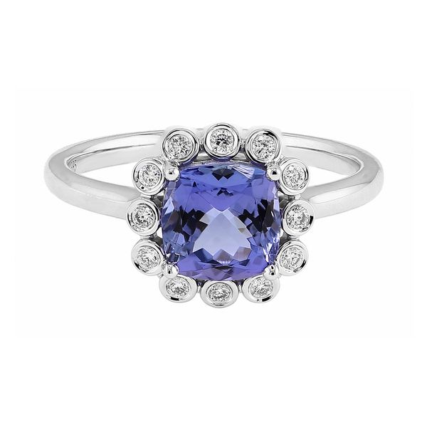 14K White Gold 1.46ct Tanzanite 0.12tw 12x RBC Diamond Flower Ring Sz 6.5 Raleigh Diamond Fine Jewelry Raleigh, NC