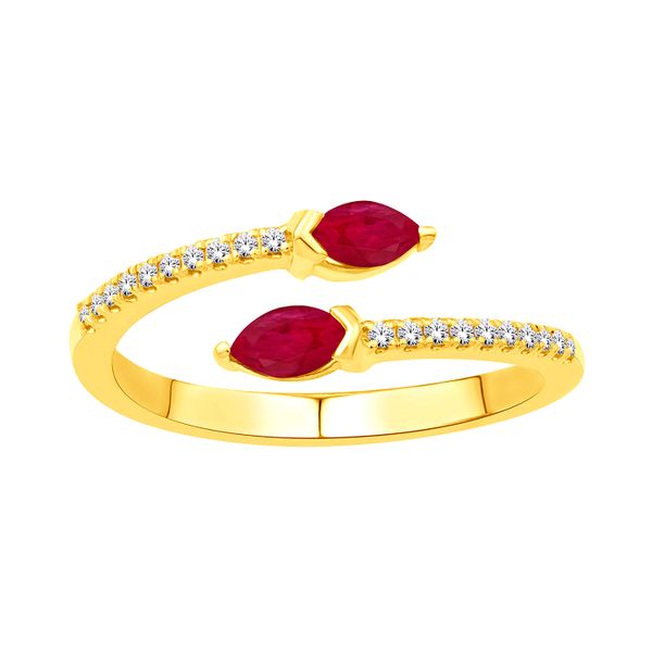 14K Yellow Gold 0.40cttw G/SI1 Diamond 22-Stone Contemporary Ring Size 6.5 Raleigh Diamond Fine Jewelry Raleigh, NC