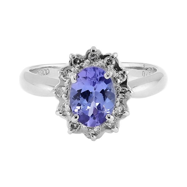 Platinum 1.00ct Tanzanite 0.15ctw Diamond Fashion Ring Sz 5 Raleigh Diamond Fine Jewelry Raleigh, NC