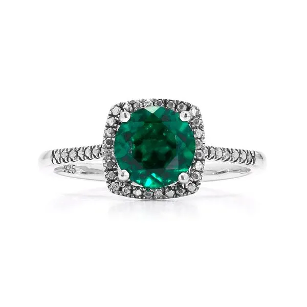 Sterling Silver 0.01ctw Lab Emerald May Birthstone Ring Raleigh Diamond Fine Jewelry Raleigh, NC
