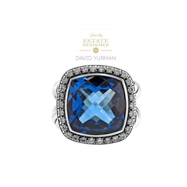 Estate Designer David Yurman 925 Sterling Silver 0.42ctw Diamond Albion BlueTopaz Ring Sz 6 Raleigh Diamond Fine Jewelry Raleigh, NC