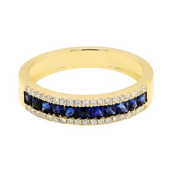 14K Yellow Gold 0.22ctw Diamond 0.82ctw Sapphire Fashion Ring Sz 6.5 Raleigh Diamond Fine Jewelry Raleigh, NC