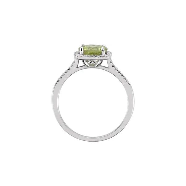 Sterling Silver 0.01ctw I3/H-J Natural Peridot August Birthstone 7 mm Fashion Ring Sz 6 Image 2 Raleigh Diamond Fine Jewelry Raleigh, NC
