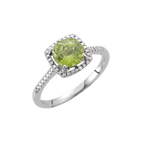 Sterling Silver 0.01ctw I3/H-J Natural Peridot August Birthstone 7 mm Fashion Ring Sz 6 Raleigh Diamond Fine Jewelry Raleigh, NC