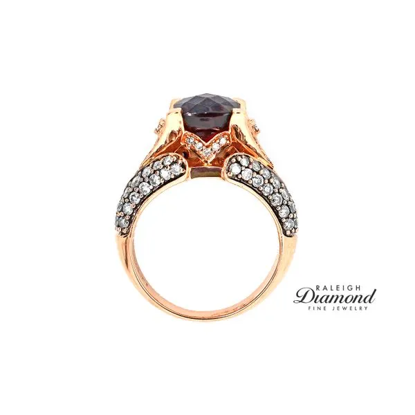 Estate Le Vian 14K Rose Gold Raspberry Rhodolite Garnet with Choclate & Vanilla Diamonds Ring Image 5 Raleigh Diamond Fine Jewelry Raleigh, NC
