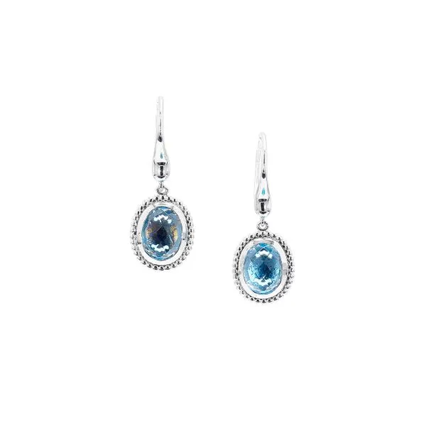 Silver Blue Topaz Beaded Drop Earrings Raleigh Diamond Fine Jewelry Raleigh, NC