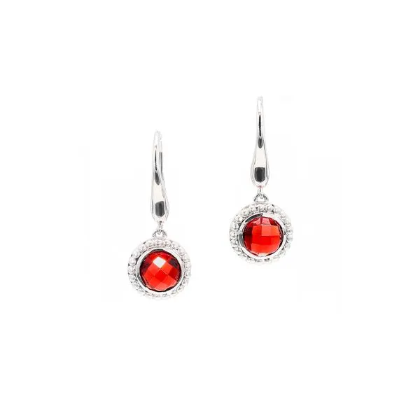 Silver Red Garnet Beaded Drop Earrings Raleigh Diamond Fine Jewelry Raleigh, NC