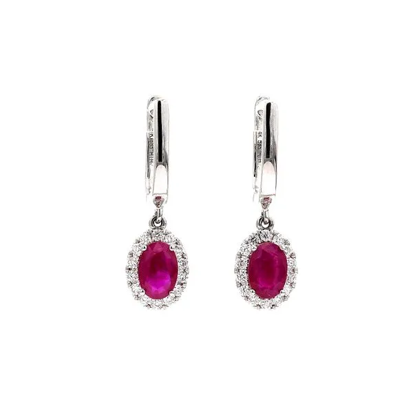 14K White Gold 0.96ctw Ruby + 0.96ctw Diamond Earrings Raleigh Diamond Fine Jewelry Raleigh, NC