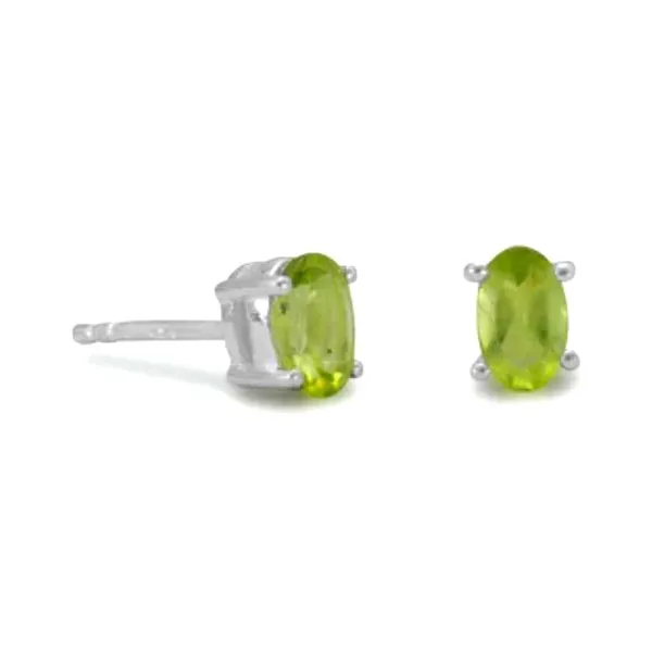 Sterling Silver Oval Peridot Earrings Raleigh Diamond Fine Jewelry Raleigh, NC