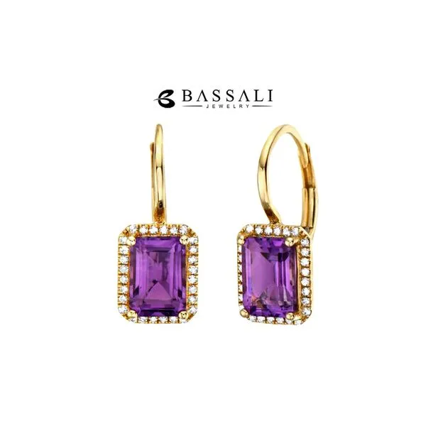 Bassali 14K Yellow Gold Amethysts 12.20ctw + Halo Diamonds 0.12ctw Raleigh Diamond Fine Jewelry Raleigh, NC