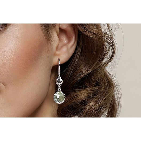 925 Sterling Silver 10.3cttw Bujukan Bezel Green Amethyst Drop Earrings Image 2 Raleigh Diamond Fine Jewelry Raleigh, NC