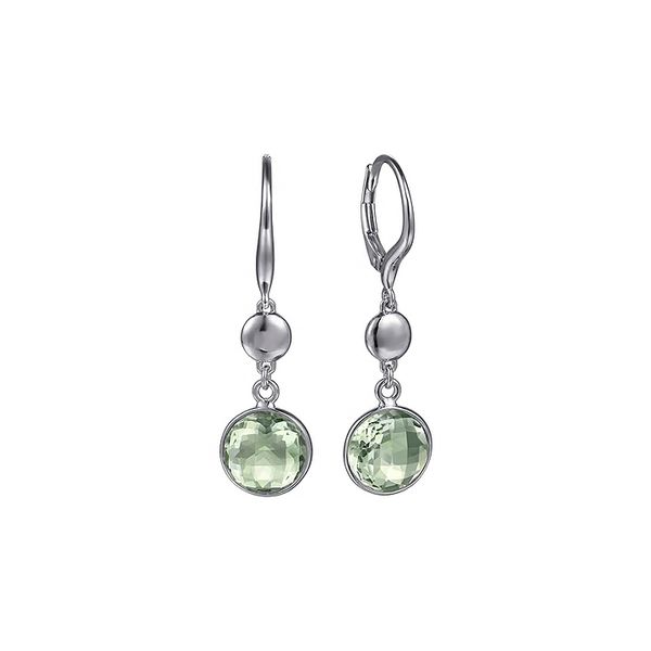 925 Sterling Silver 10.3cttw Bujukan Bezel Green Amethyst Drop Earrings Raleigh Diamond Fine Jewelry Raleigh, NC