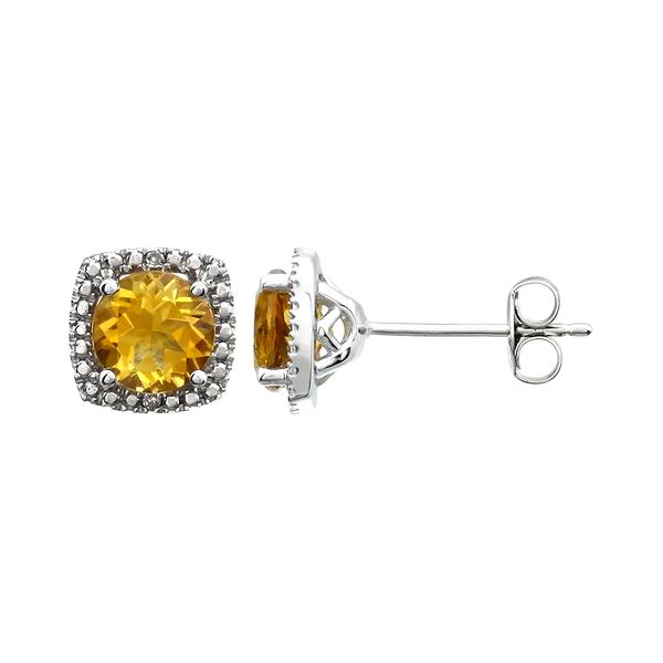 Sterling Silver 0.015ctw Diamonds Garnet January Birthstone Stud Earrings Raleigh Diamond Fine Jewelry Raleigh, NC