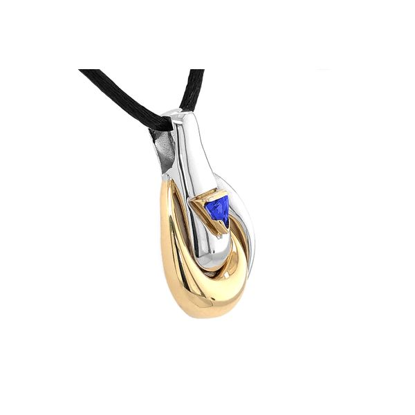 Le Vian Tanzanite Pendant in 14k White and Yellow Gold Image 2 Raleigh Diamond Fine Jewelry Raleigh, NC