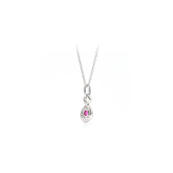 14K White Gold 0.32ctw Ruby & Diamond Infinity Pendant / Necklace Image 3 Raleigh Diamond Fine Jewelry Raleigh, NC