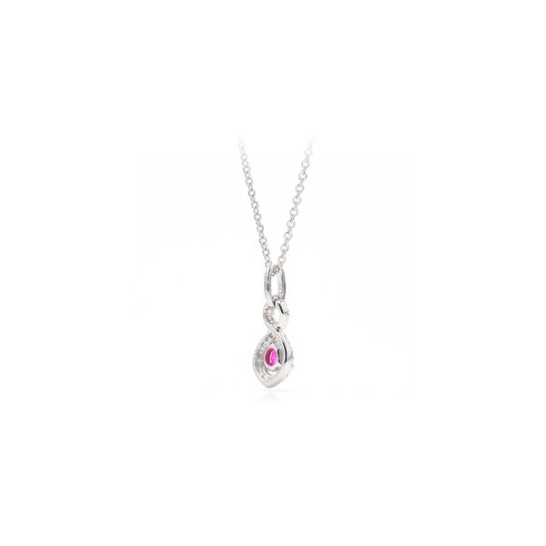 14K White Gold 0.32ctw Ruby & Diamond Infinity Pendant / Necklace Image 3 Raleigh Diamond Fine Jewelry Raleigh, NC