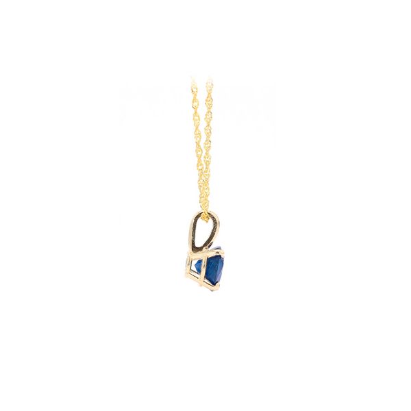 14K Yellow Gold 1.08ct Blue Sapphire on 18
