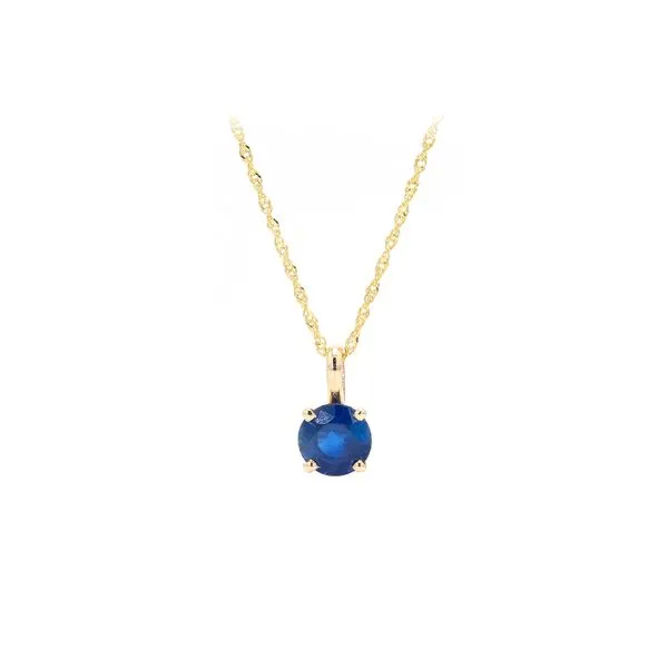 14K Yellow Gold 1.08ct Blue Sapphire on 18