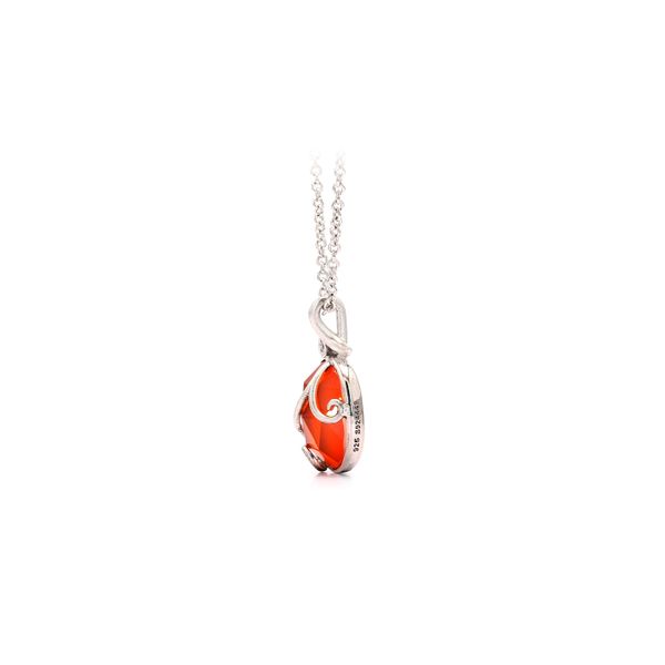 Silver Red Onyx & Crystal Necklace Image 2 Raleigh Diamond Fine Jewelry Raleigh, NC