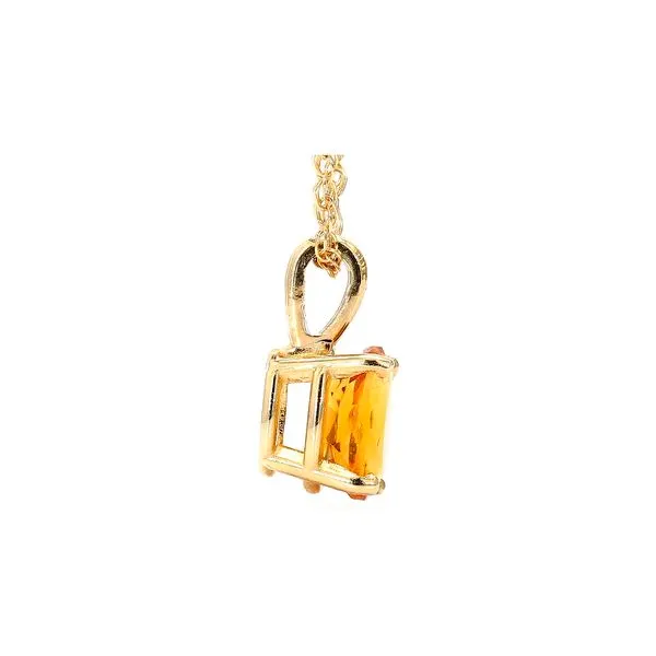 14K Yellow Gold Cable Chain with Citrine Oval Solitaire Pendant Image 2 Raleigh Diamond Fine Jewelry Raleigh, NC