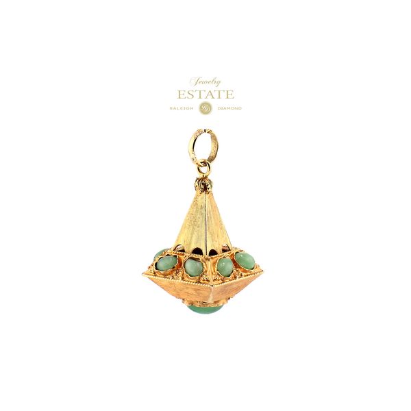 Estate 18K Yellow Gold Cat's Eye Chrysoberyl Pendant - Chain is not included Raleigh Diamond Fine Jewelry Raleigh, NC