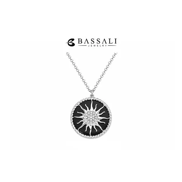 14K White Gold 0.05ctw Diamonds Sunburst Black Onyx Raleigh Diamond Fine Jewelry Raleigh, NC