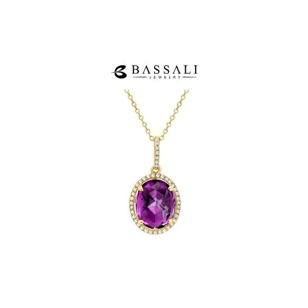 14K Yellow Gold 2.44ctw Amethyst + 0.22ctw Halo Diamonds Raleigh Diamond Fine Jewelry Raleigh, NC
