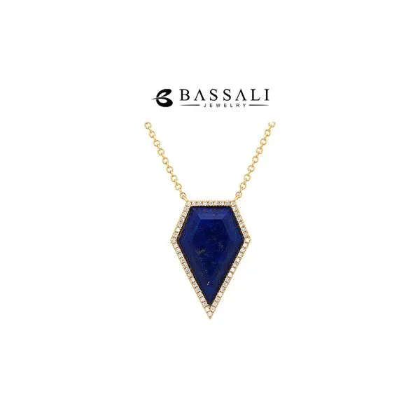 Bassali 14K Yellow Gold 0.18ctw Diamonds Lapis Drop Raleigh Diamond Fine Jewelry Raleigh, NC