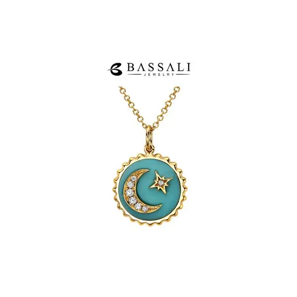 Bassali 14K Yellow Gold Celestial Turquoise + Diamonds 0.08ctw Raleigh Diamond Fine Jewelry Raleigh, NC