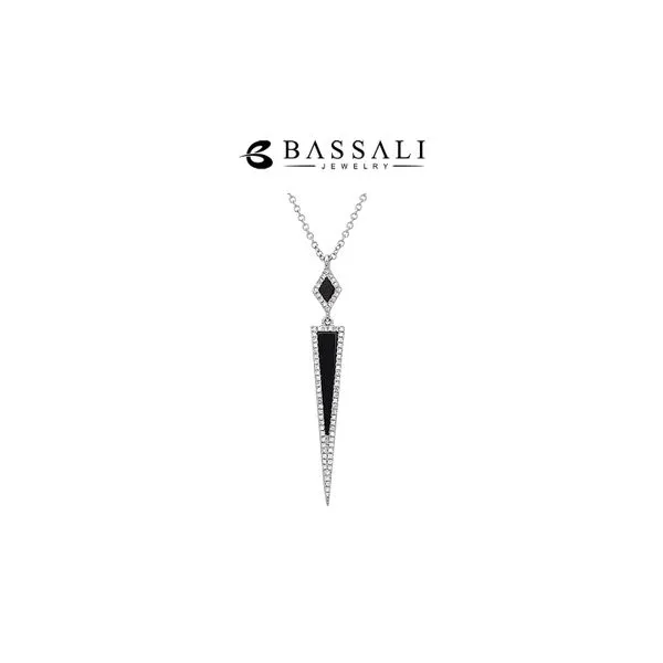 Bassali 14K White Gold Black Onyx Spike + Halo Diamonds 0.17ctw Raleigh Diamond Fine Jewelry Raleigh, NC