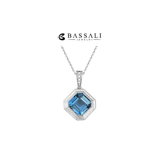 Bassali 14K White Gold Blue Topaz + 0.05ctw Diamonds Raleigh Diamond Fine Jewelry Raleigh, NC